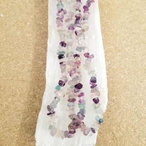 Genuine Fluorite Long Necklace 37"Christmas Stocking Stuffer Christmas Gift Idea